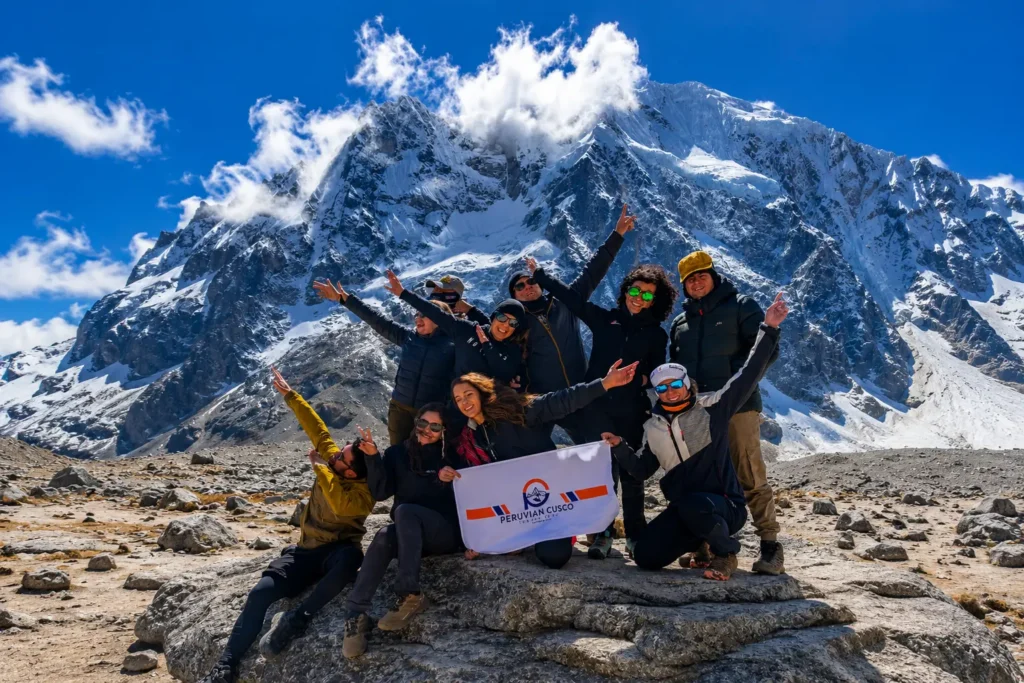 Salkantay Trek to Machu Picchu 4 days 3 nights — trekkers on Salkantay pass Cusco