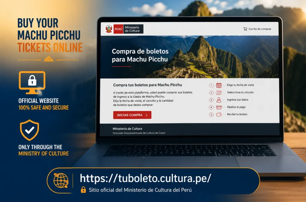 how to buy Machu Picchu entrance tickets online — official Ministry of Culture portal booking process step by step