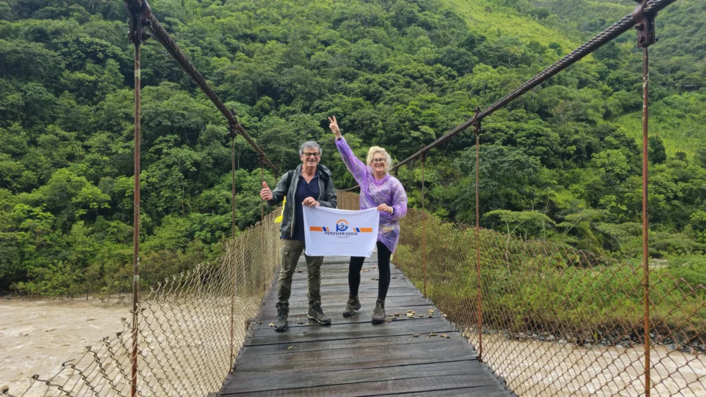 Peruvian Cusco Travel Tour certified guides leading the Inca Jungle Trek from Cusco