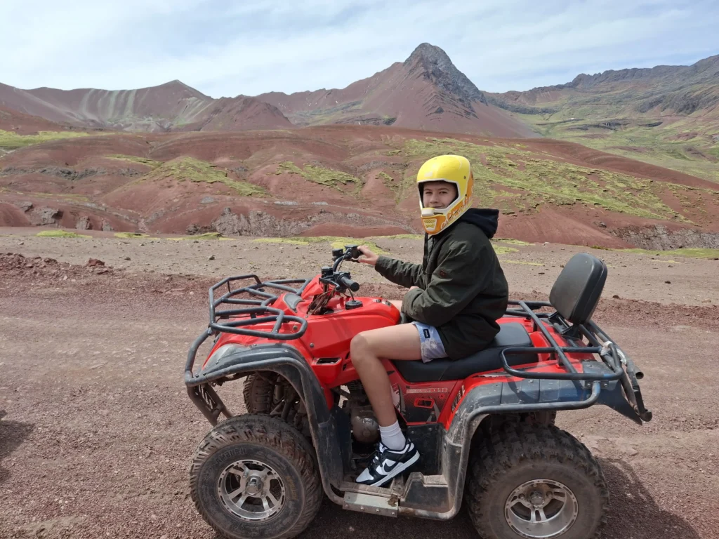 Rainbow Mountain ATV tour from Cusco — quad bikes on Vinicunca colorful mountain Peru