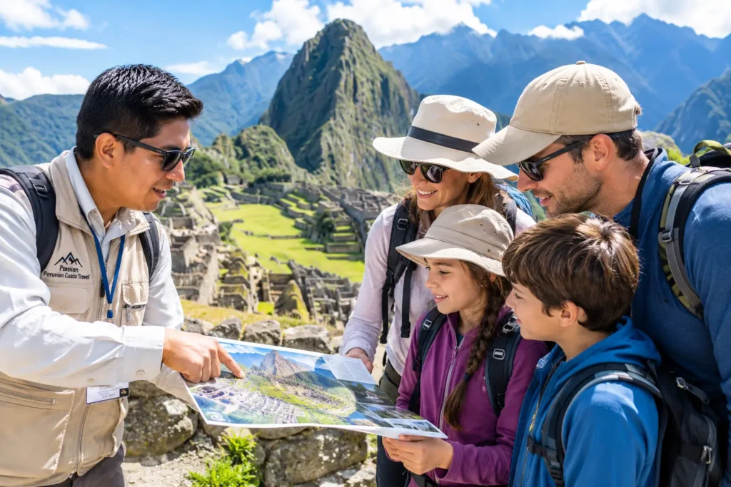 Guide helping a family plan their citadel visit